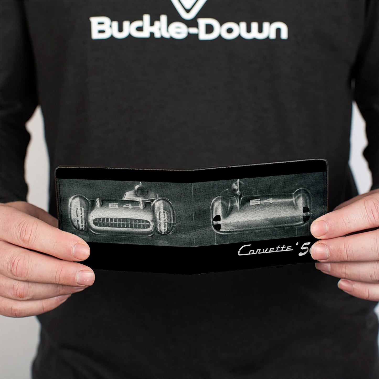 Bi-Fold Wallet - CORVETTE '56 SS Bumper + Grill Black Grays White