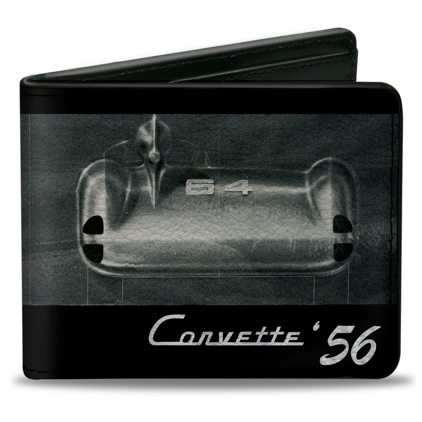 Bi-Fold Wallet - CORVETTE '56 SS Bumper + Grill Black Grays White