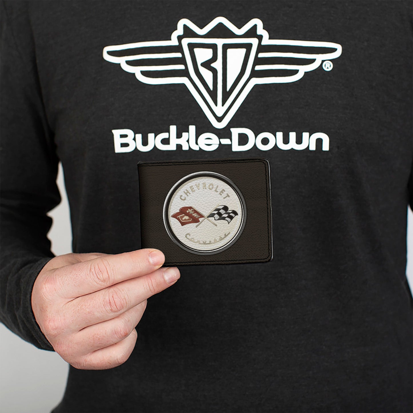 Bi-Fold Wallet - CORVETTE '56 SS Bumper + Corvette C1 Emblem Grays