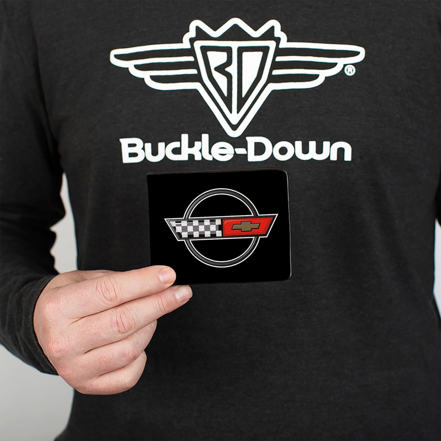 Bi-Fold Wallet - Corvette C4 Checker Bowtie Logo Black