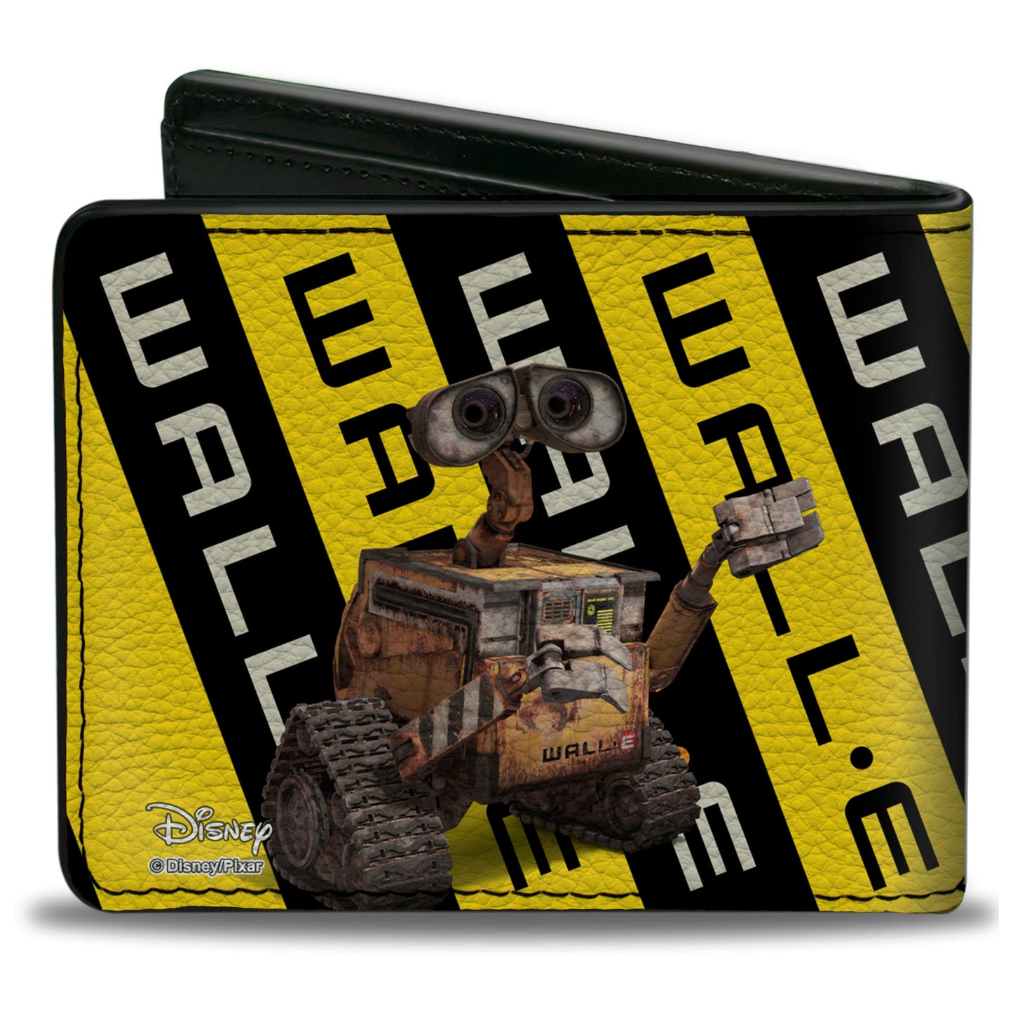 Bi-Fold Wallet - WALL-E 2-Poses Warning Stripe Yellow Black White