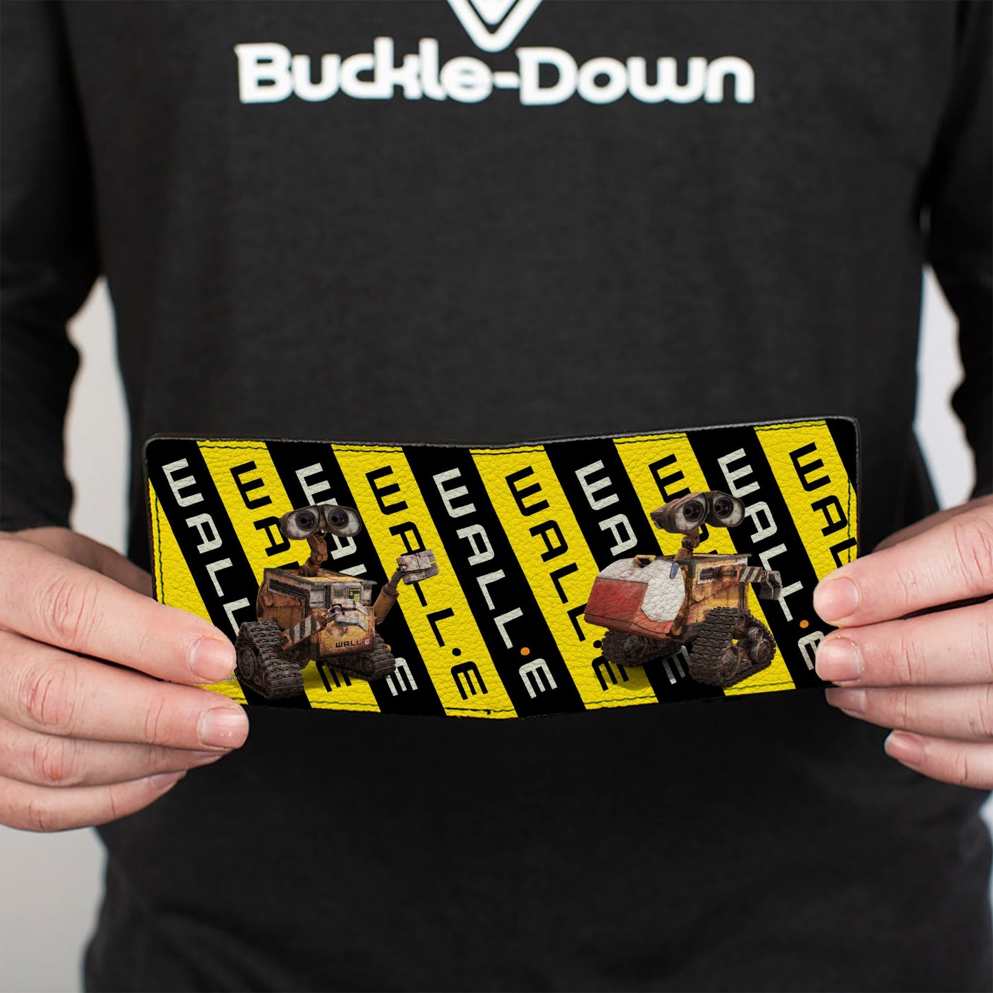 Bi-Fold Wallet - WALL-E 2-Poses Warning Stripe Yellow Black White
