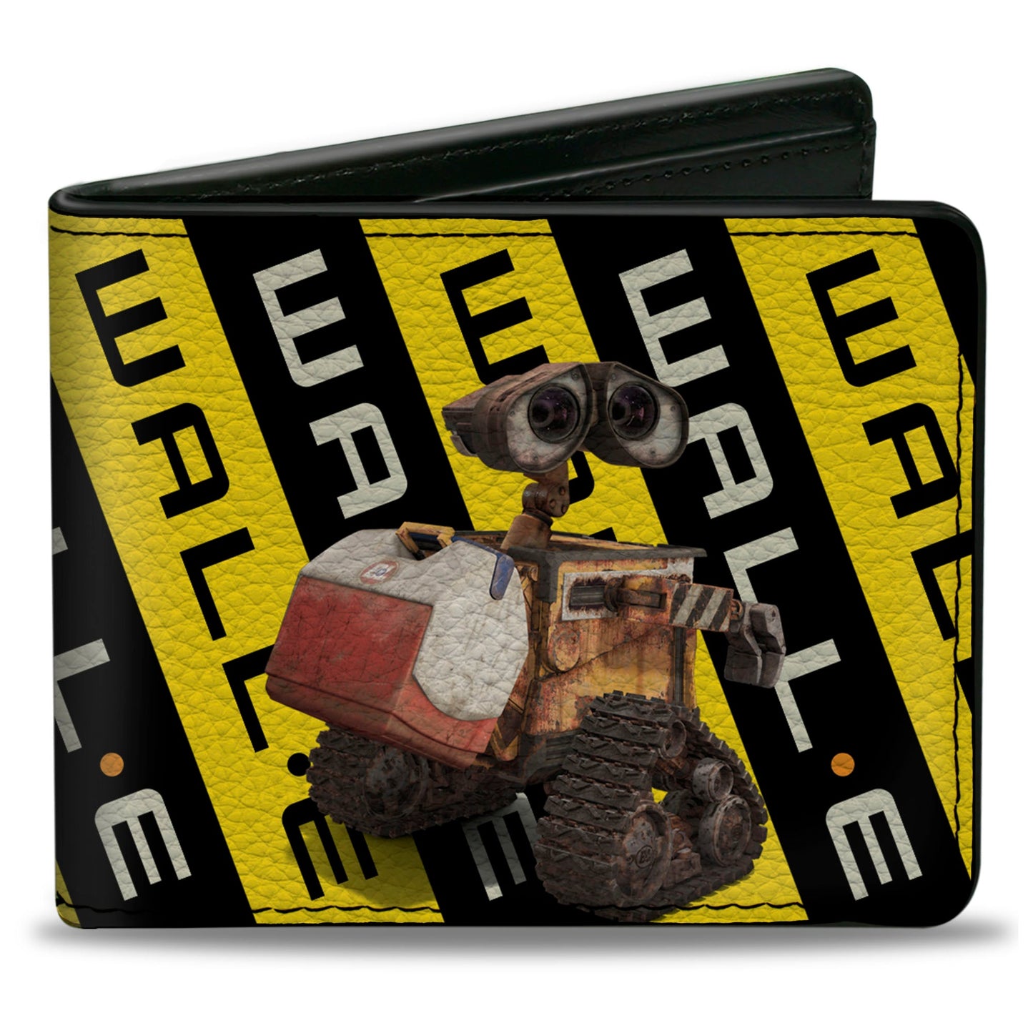 Bi-Fold Wallet - WALL-E 2-Poses Warning Stripe Yellow Black White