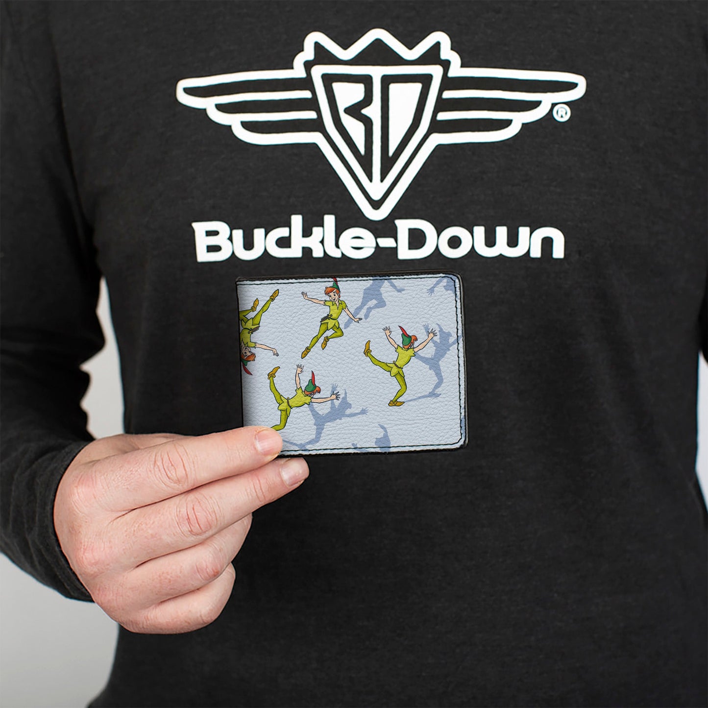 Bi-Fold Wallet - Peter Pan Shadow Poses Scattered Blues