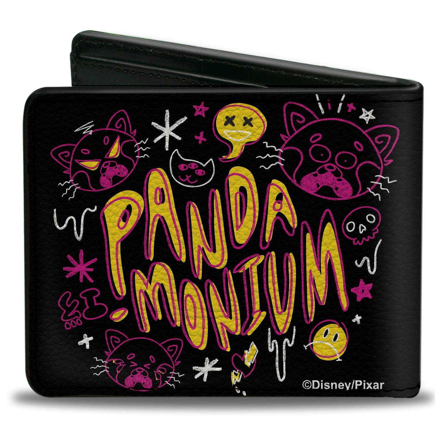 Bi-Fold Wallet - Turning Red Red Panda Mei PANDA-MONIUM Doodles Black Pink Yellow