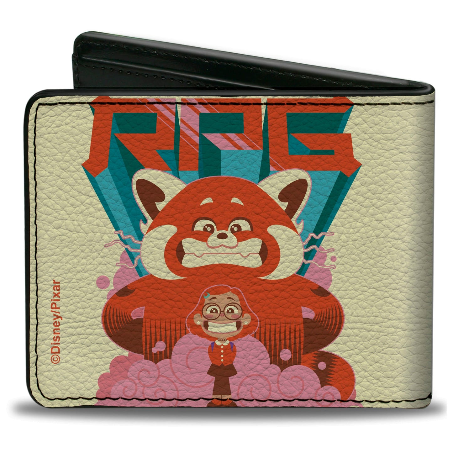 Bi-Fold Wallet - Turning Red Mei Lee and Red Panda Mei RPG Pose Cream Blues Orange Pink