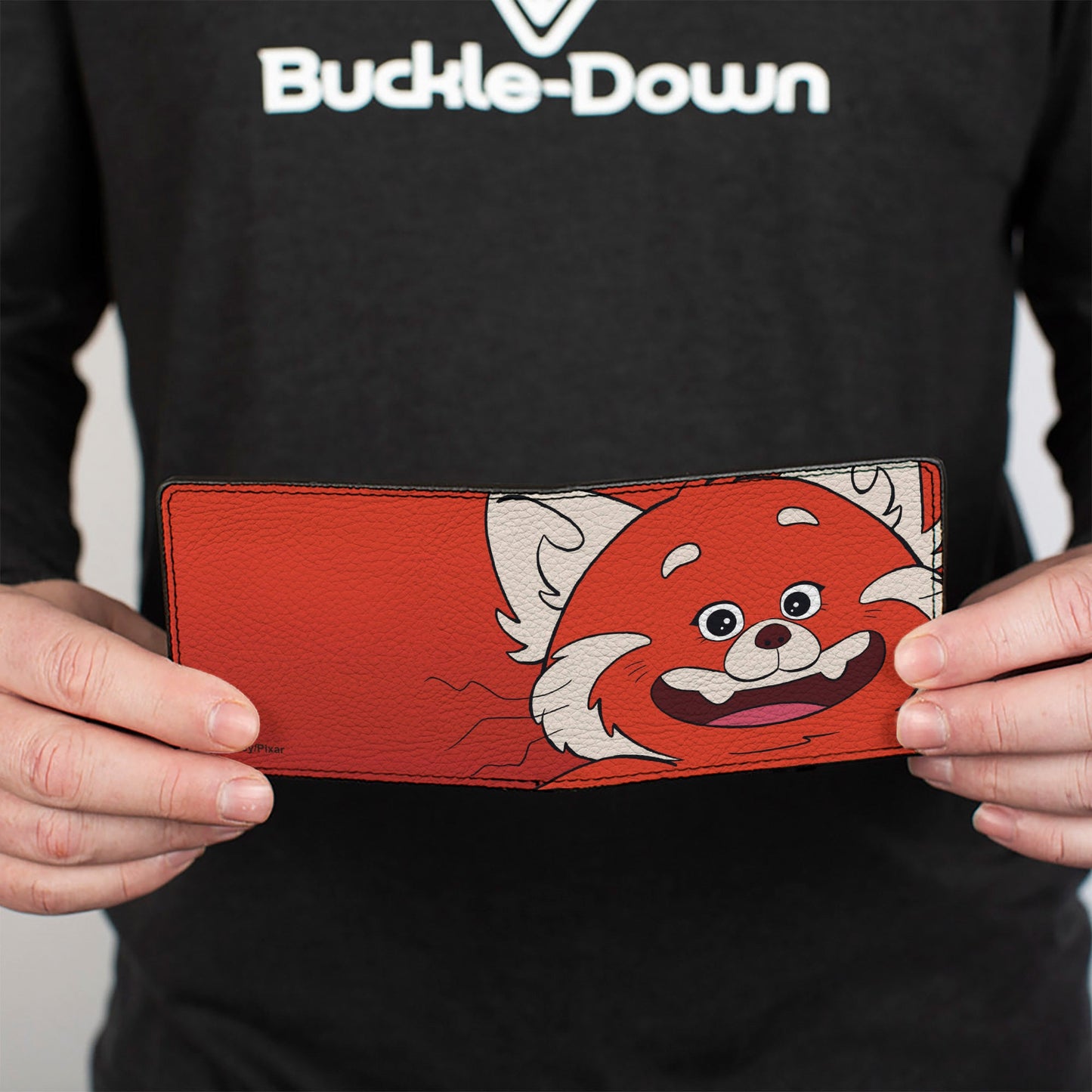 Bi-Fold Wallet - Turning Red Red Panda Mei Smiling Face Close-Up Red