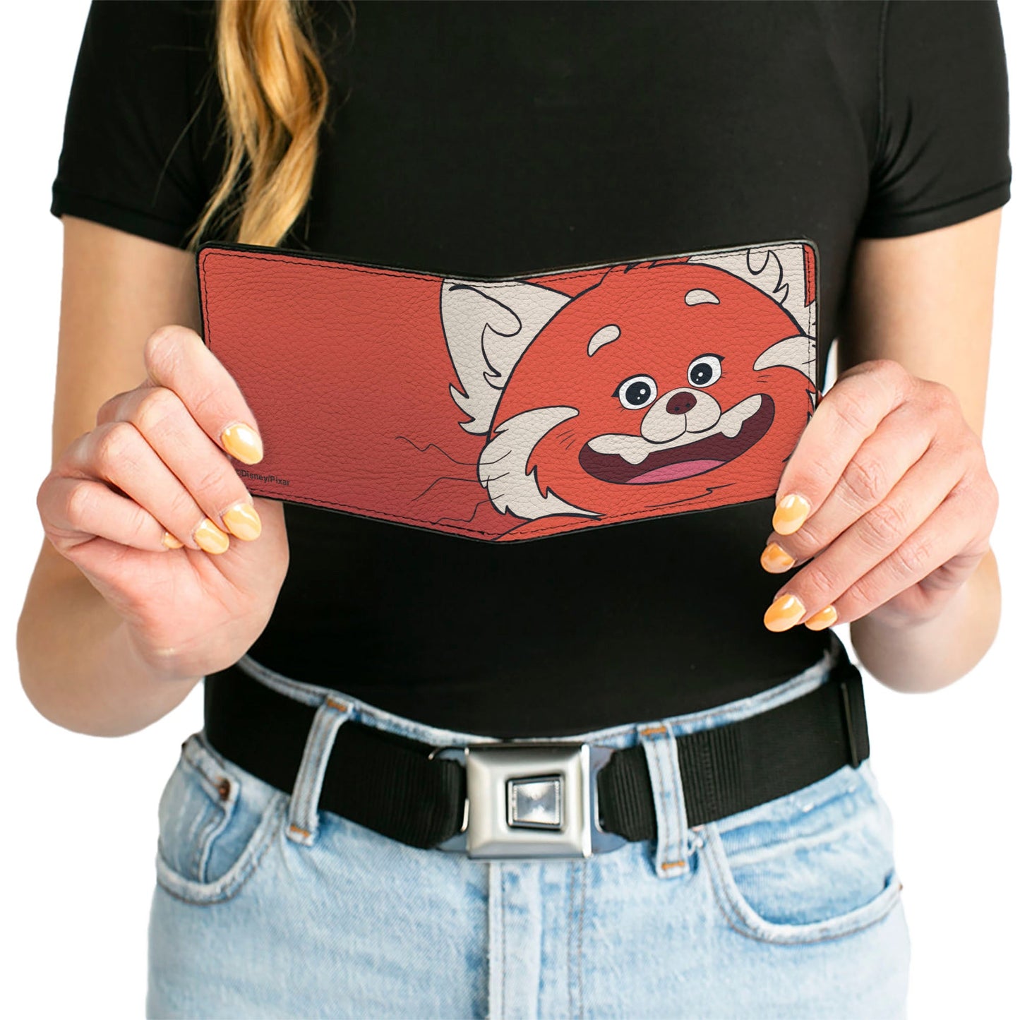 Bi-Fold Wallet - Turning Red Red Panda Mei Smiling Face Close-Up Red