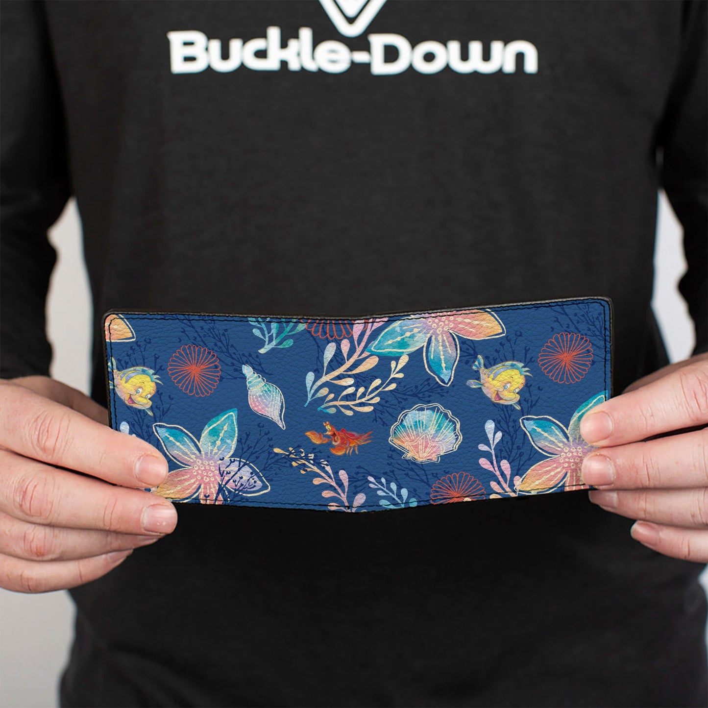 Bi-Fold Wallet - The Little Mermaid Flounder and Sebastian Under the Sea Blues
