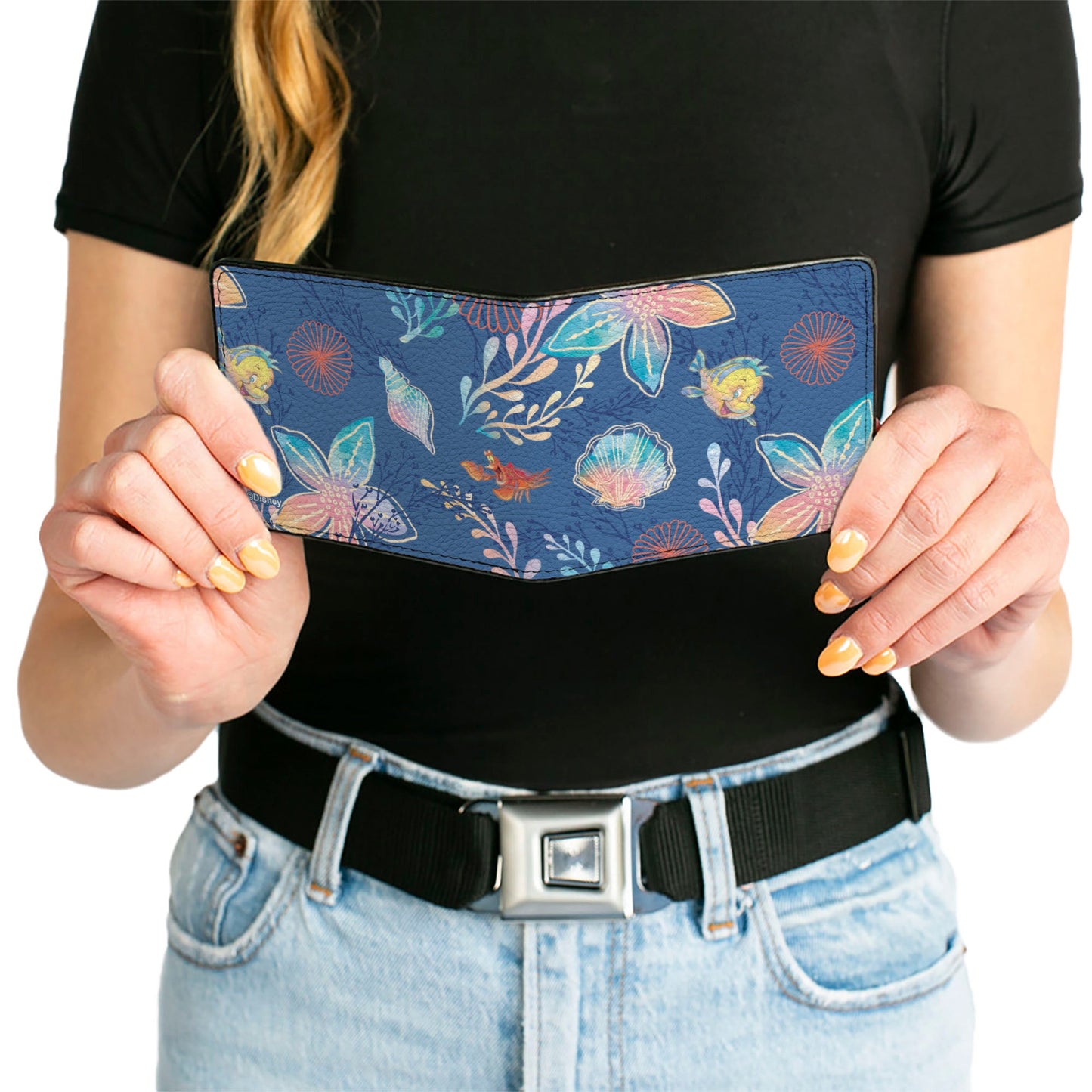 Bi-Fold Wallet - The Little Mermaid Flounder and Sebastian Under the Sea Blues