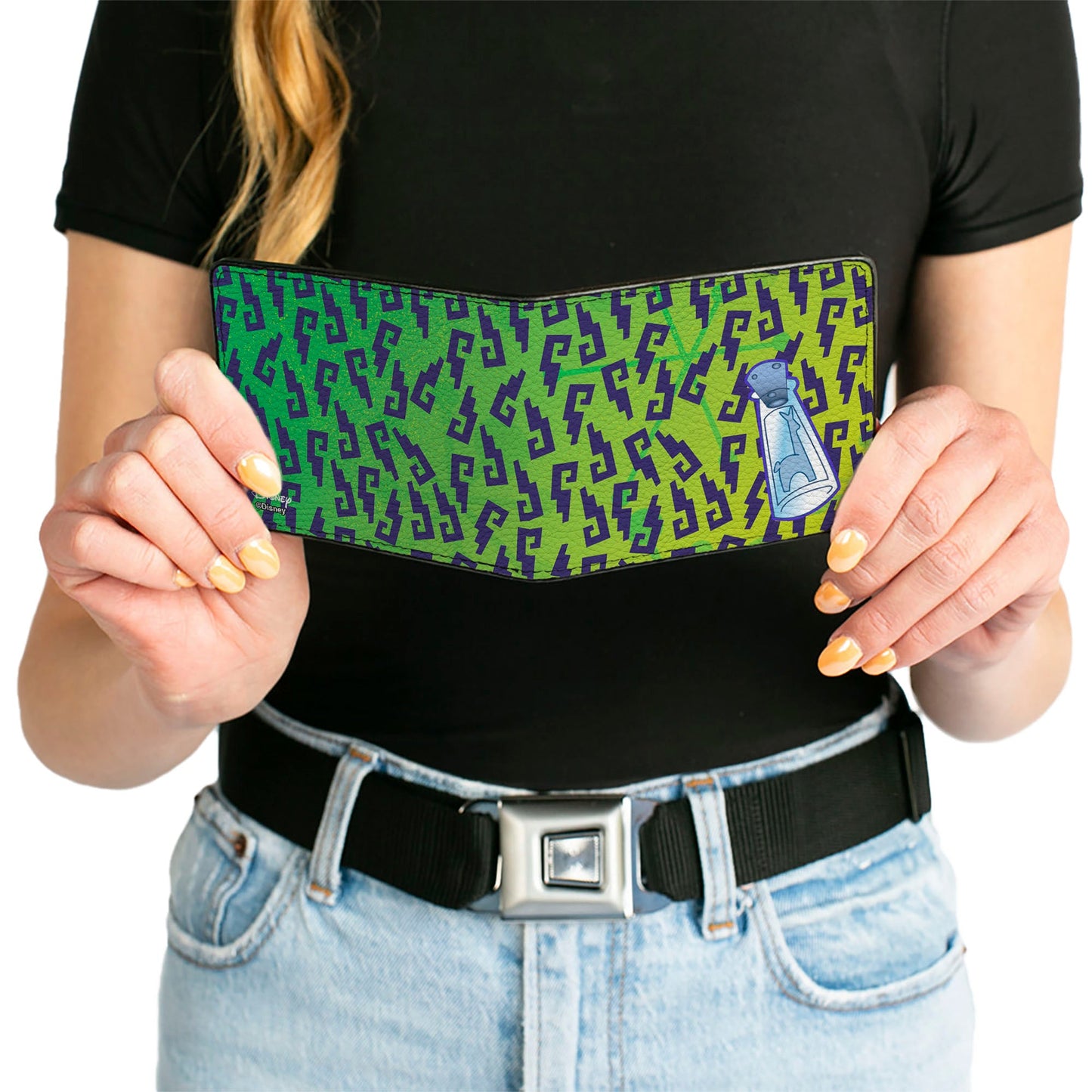 Bi-Fold Wallet - Yzma's Llama Potion Bottle Glyphs Green Blue