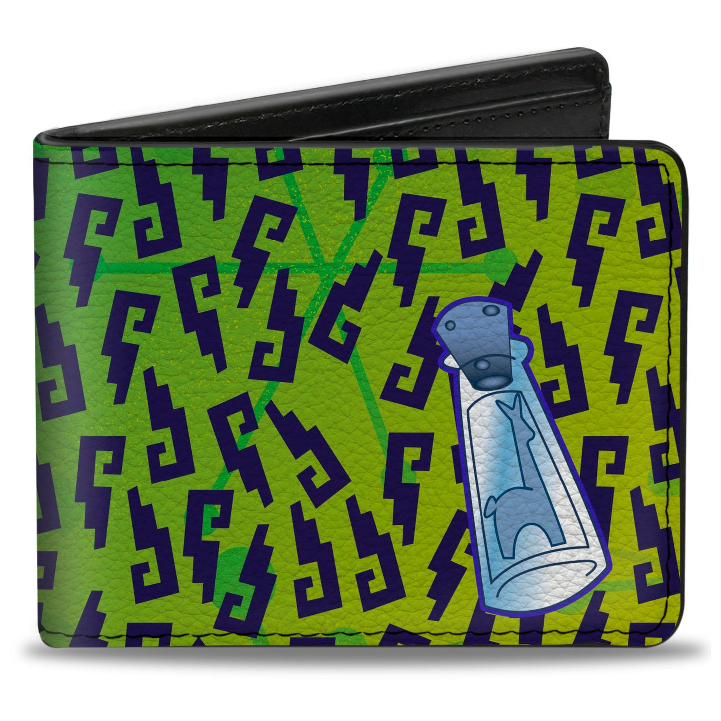 Bi-Fold Wallet - Yzma's Llama Potion Bottle Glyphs Green Blue