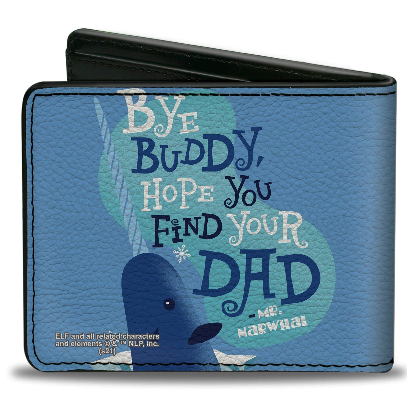 Bi-Fold Wallet - Elf Quote BYE BUDDY MR. NARWAHL Quote Blues White