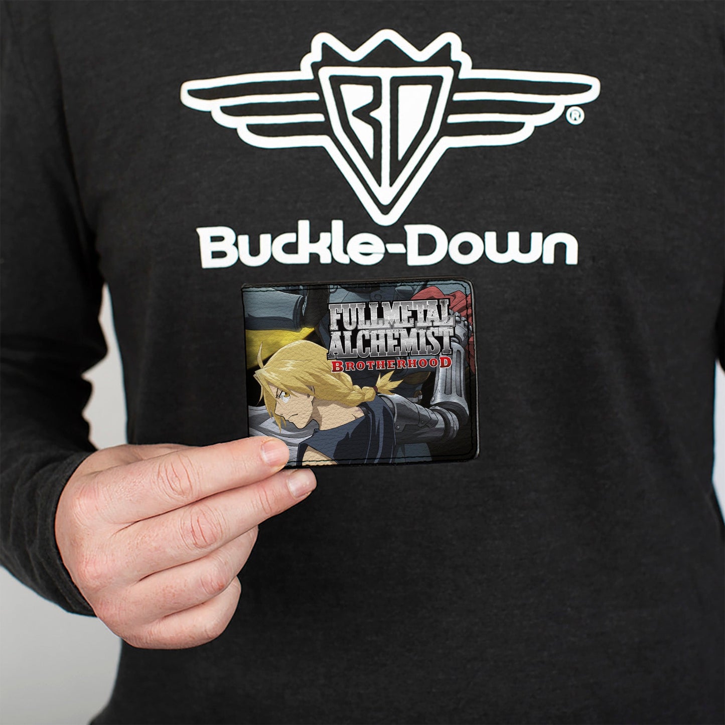 Bi-Fold Wallet - FULLMETAL ALCHEMIST BROTHERHOOD Elric Brothers Yellow Sky Pose Blocks