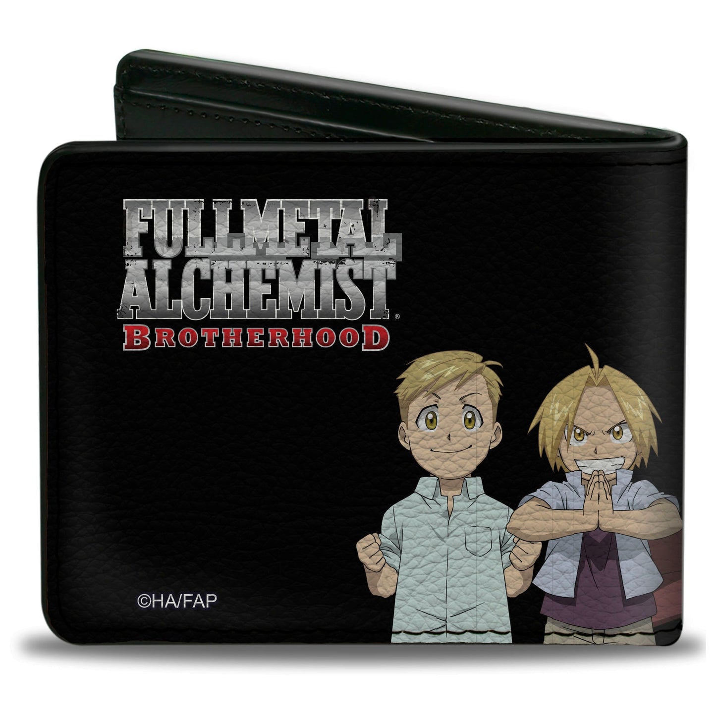 Bi-Fold Wallet - FULLMETAL ALCHEMIST BROTHERHOOD Elric Brothers Before and After Poses Black