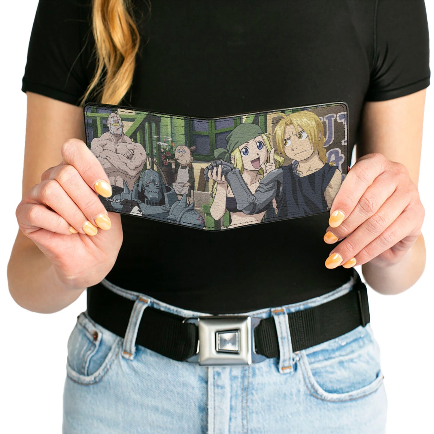 Bi-Fold Wallet - Fullmetal Alchemist Brotherhood Edward and Winry Group Porch Scene