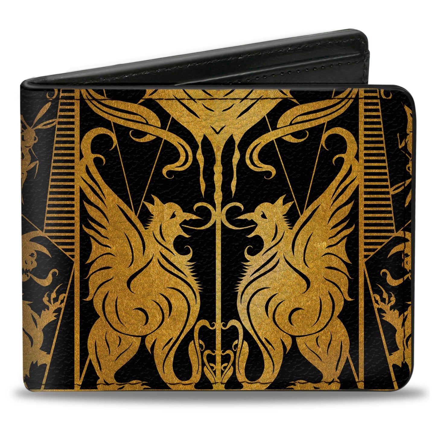 Bi-Fold Wallet - Fantastic Beasts The Crimes of Grindelwald Obscurus Book Binding CLOSE-UP Black Golds