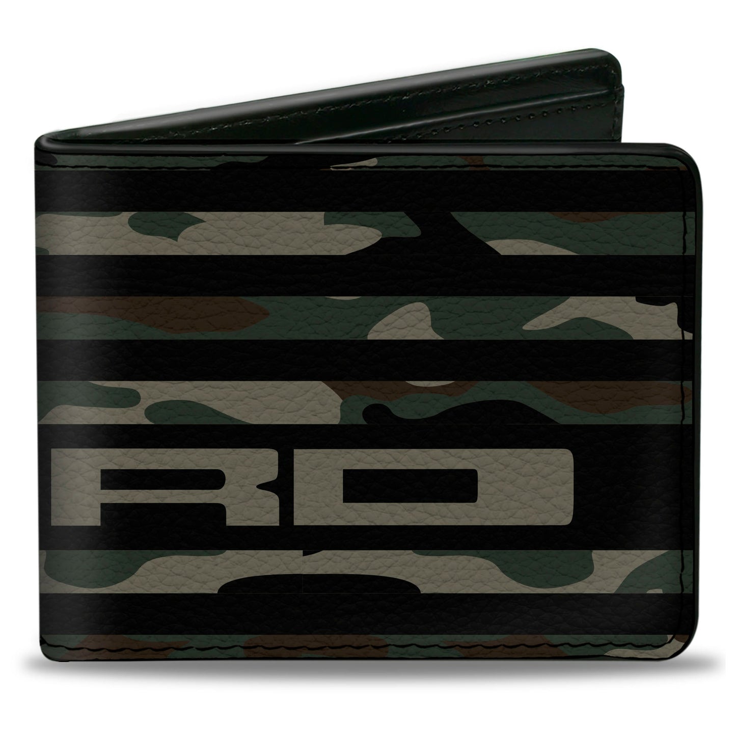 Bi-Fold Wallet - FORD Script Americana Flag Weathered Camo Olive Black Tan