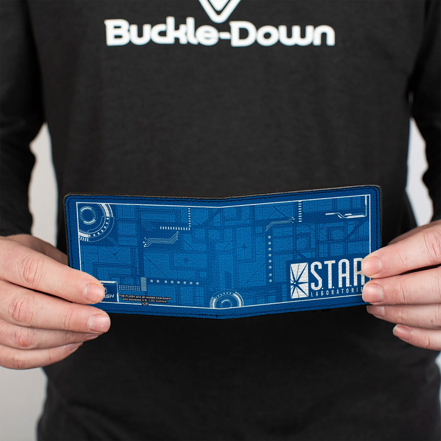 Bi-Fold Wallet - The Flash STAR LABORATORIES Circuitry Blues White