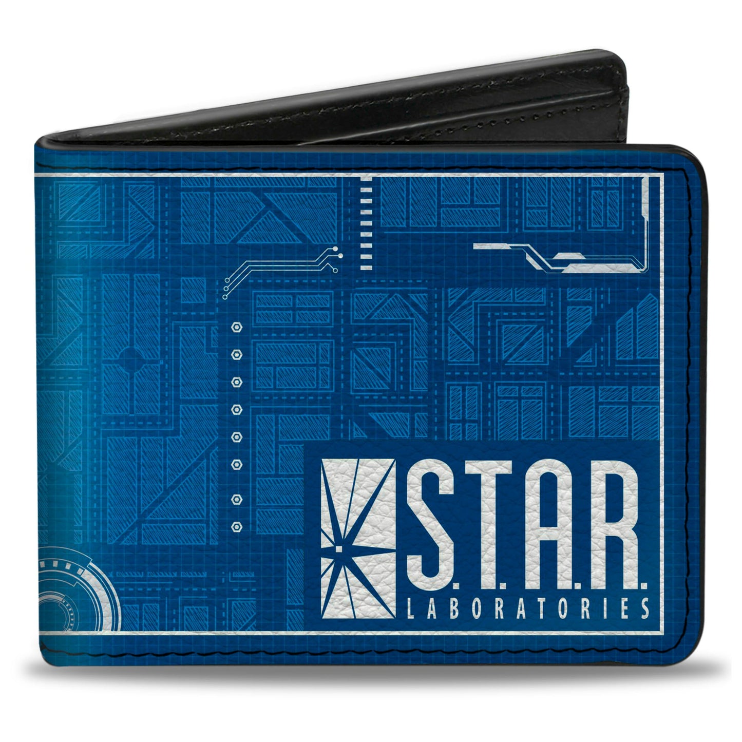 Bi-Fold Wallet - The Flash STAR LABORATORIES Circuitry Blues White