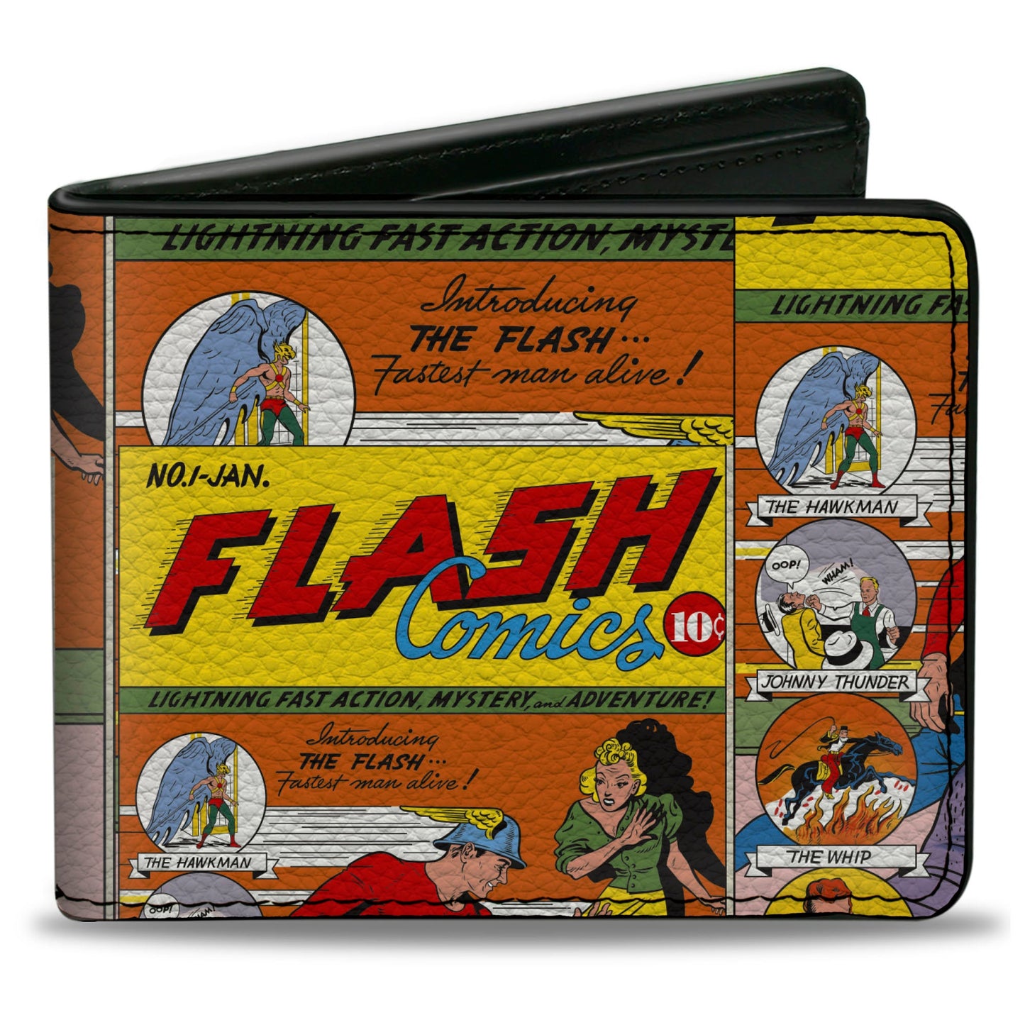 Bi-Fold Wallet - Classic Introducing the Flash Comic Book Panels Collage
