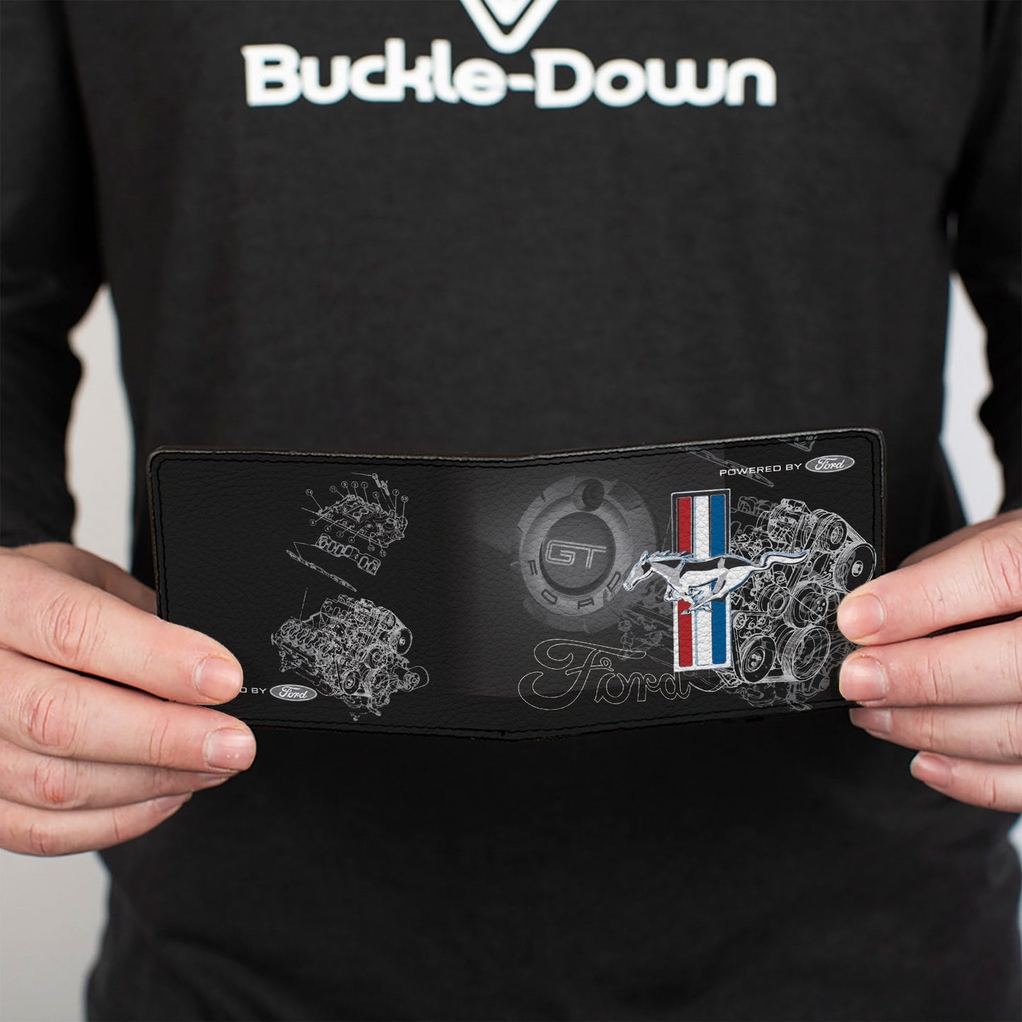 Bi-Fold Wallet - Mustang Tri-Bar Stripe GT Motor Blueprint