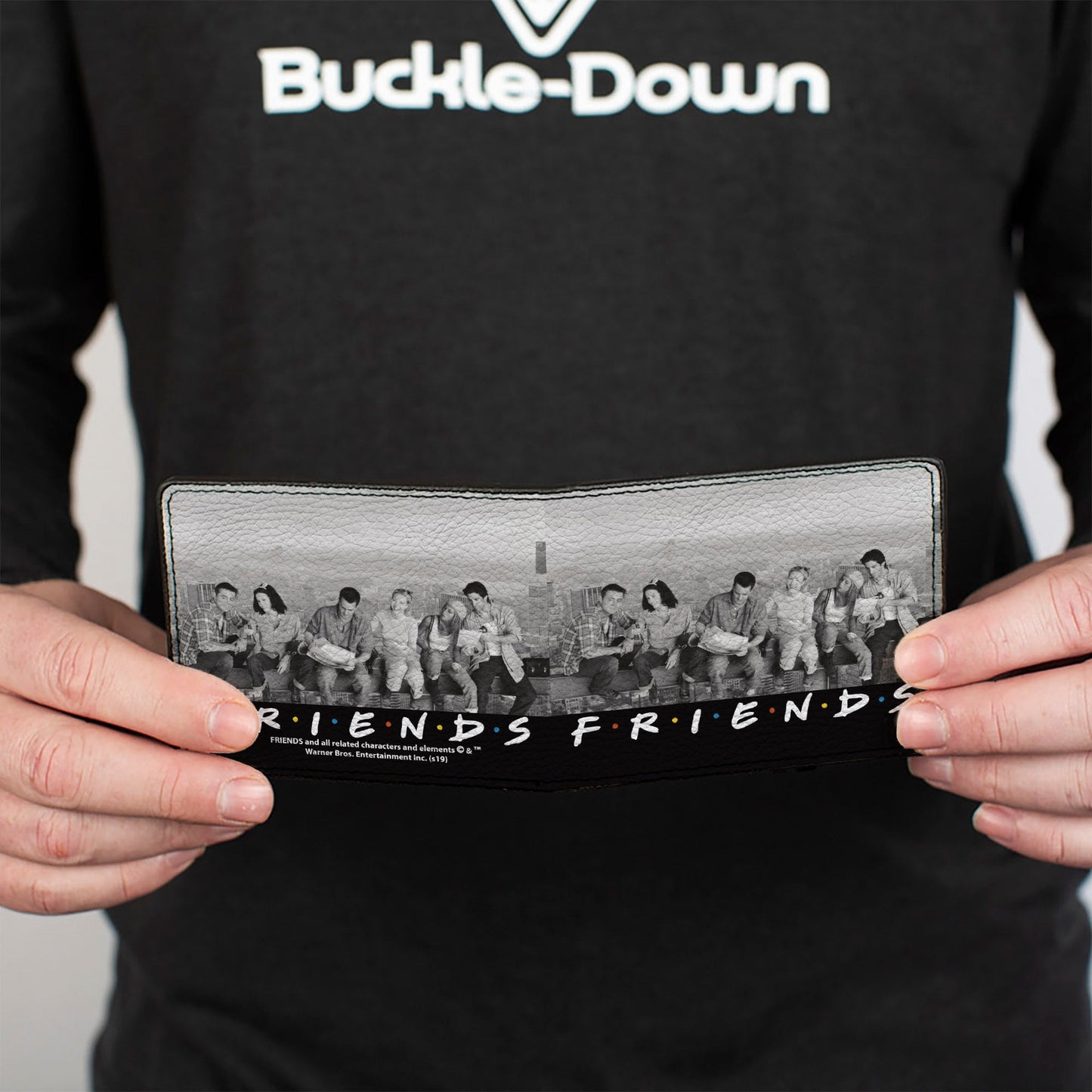 Bi-Fold Wallet - FRIENDS 6-Character Lunch on a Skyscraper Vivid Grays Black White Multi Color