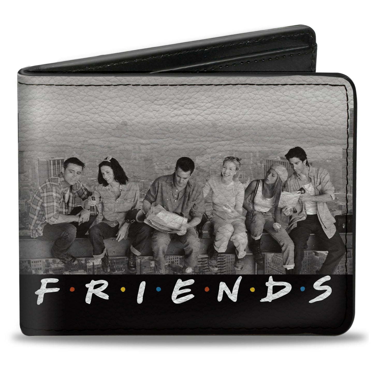 Bi-Fold Wallet - FRIENDS 6-Character Lunch on a Skyscraper Vivid Grays Black White Multi Color