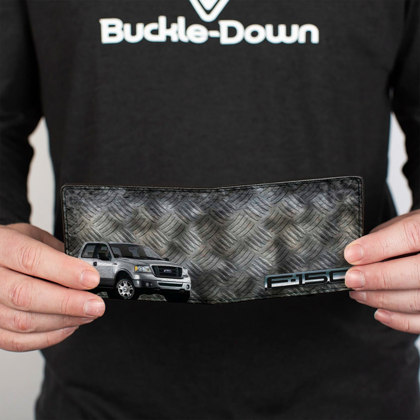 Bi-Fold Wallet - F-150 + Ford Truck Checker Metal Diamond Plate