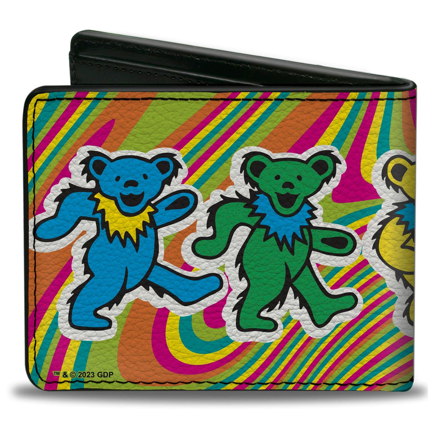 Bi-Fold Wallet - Grateful Dead Dancing Bears Swirl Multi Color