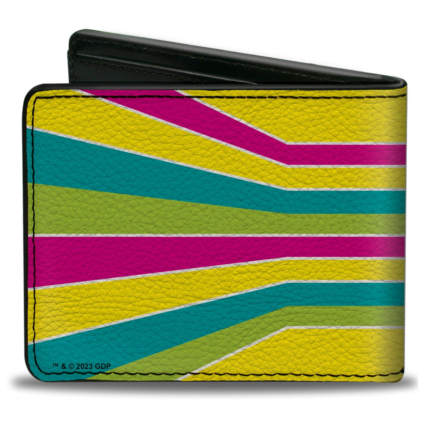 Bi-Fold Wallet - GRATEFUL DEAD Dancing Bear Icon Stripe Yellow/Multi Color/Black