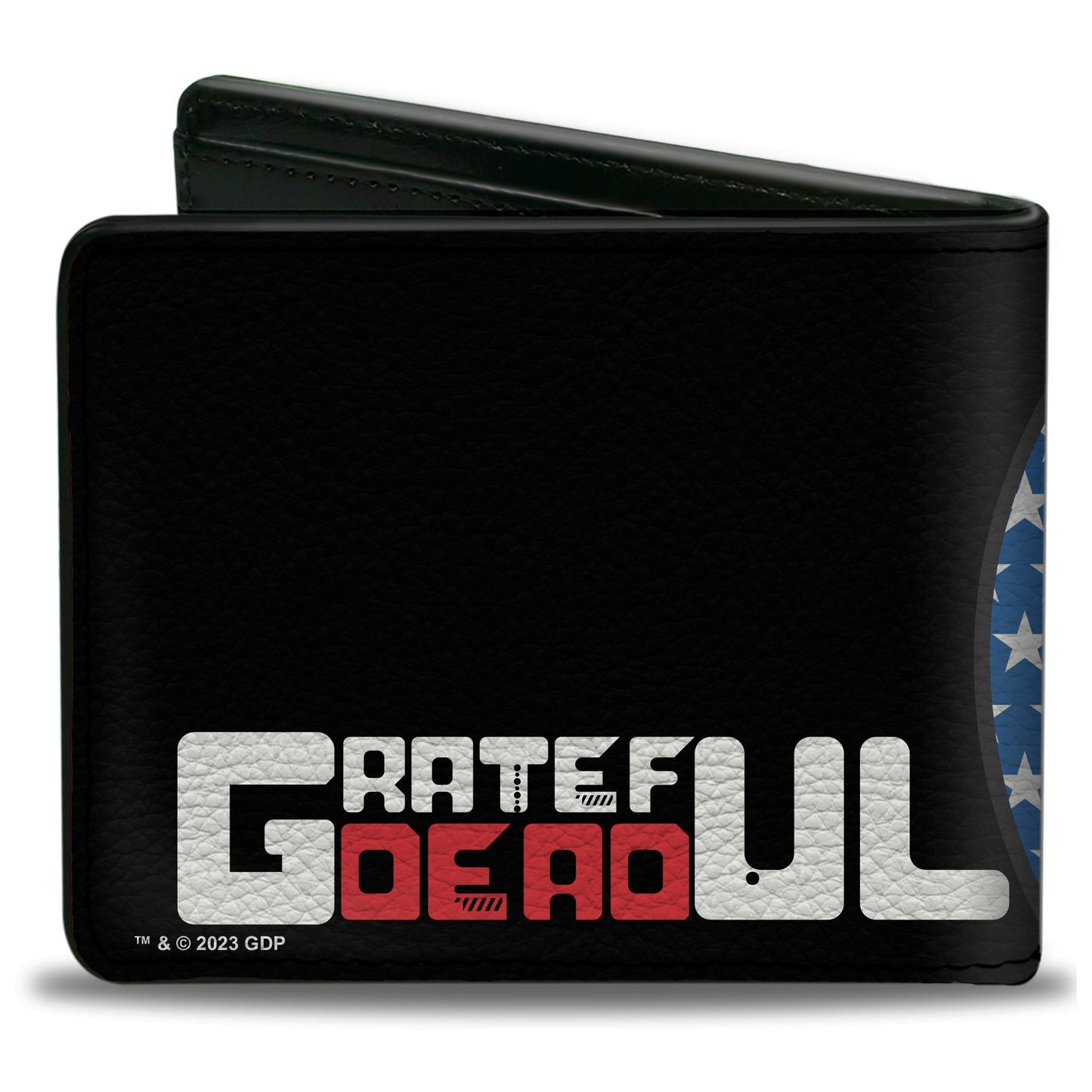 Bi-Fold Wallet - GRATEFUL DEAD Steal Your Face Stars and Stripes Close-Up Black/White/Red/Blue
