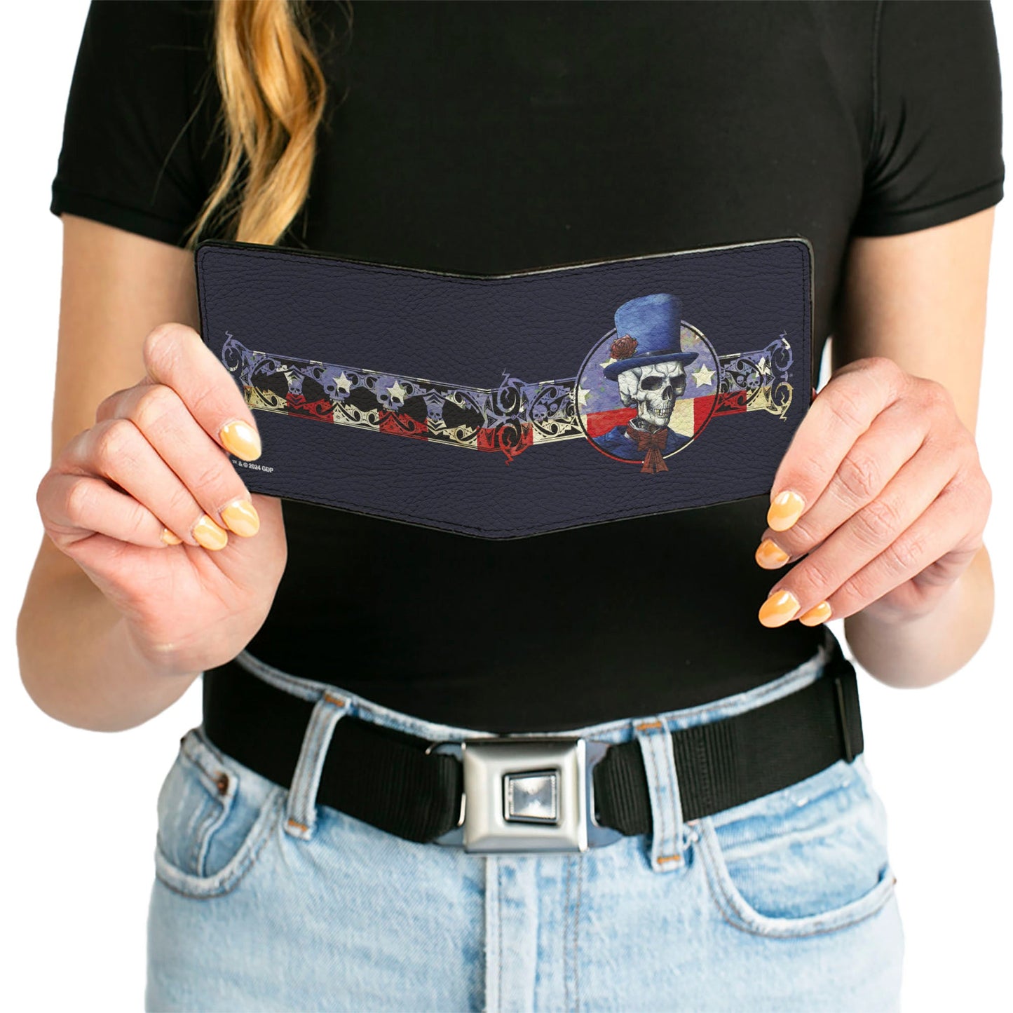 Bi-Fold Wallet - Grateful Dead Dave's Picks Bonus Disc 2013 Skeleton Cover Art Black/Blue/Red