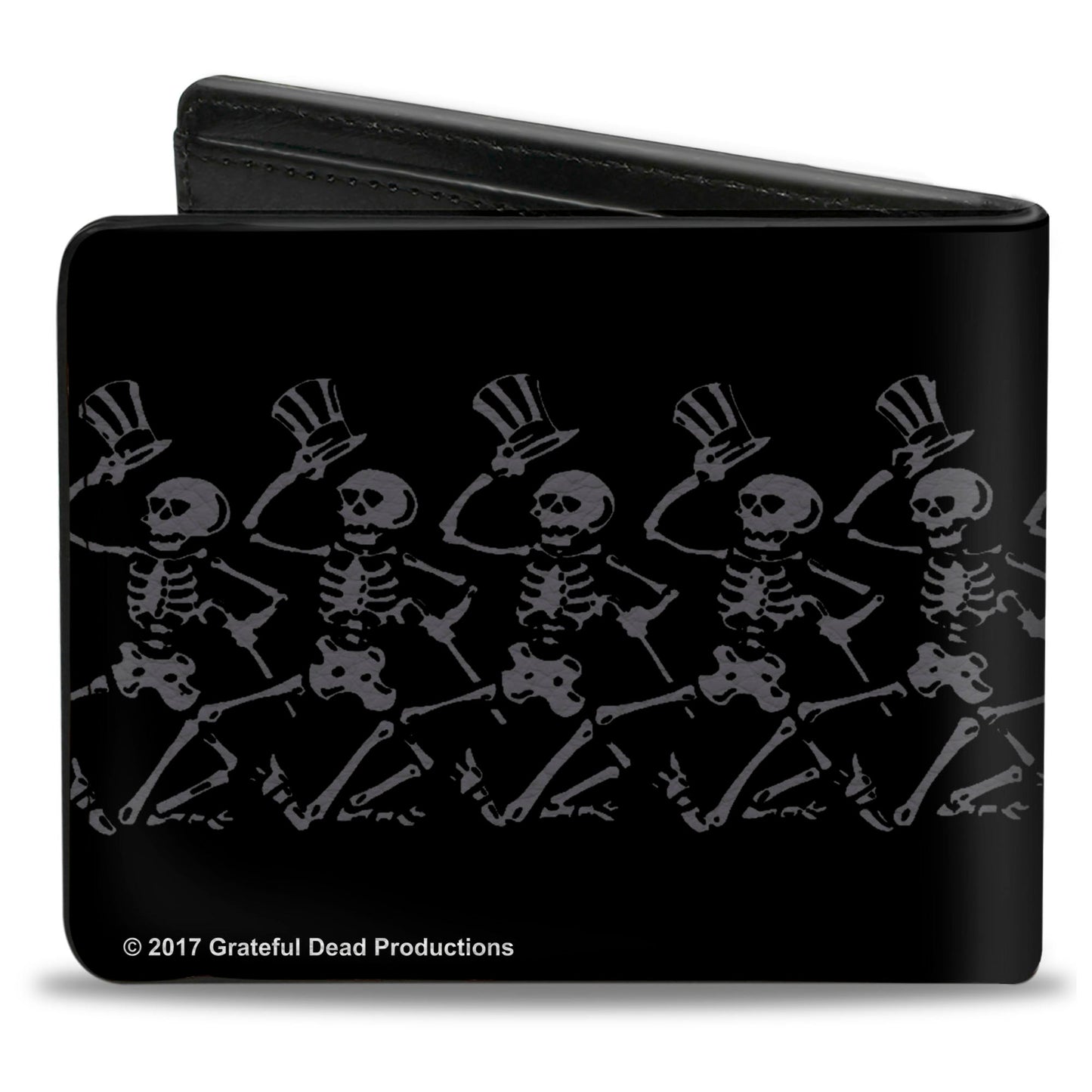 Bi-Fold Wallet - GRATEFUL DEAD Steal Your Face Logo Dancing Skeletons Black Gray Red White Blue