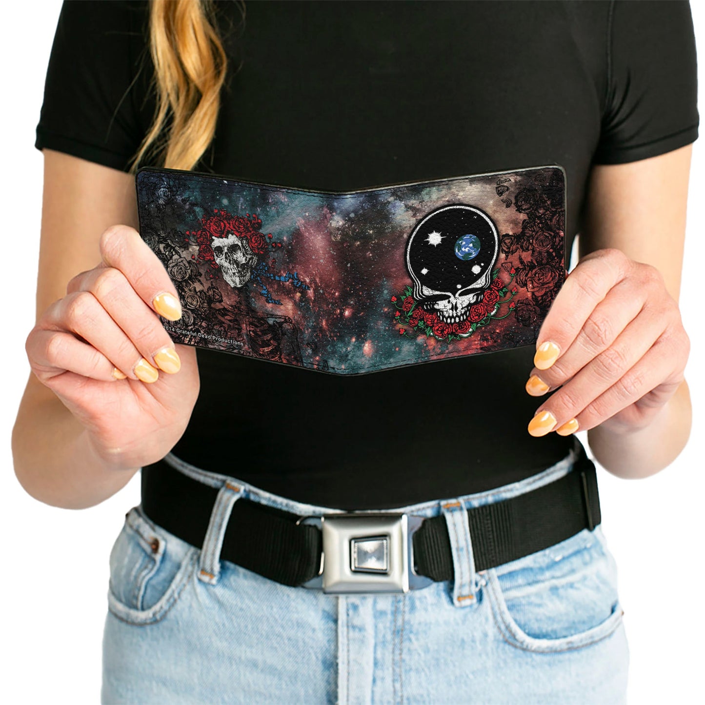 Bi-Fold Wallet - Space Your Face + Skull & Roses Galaxy