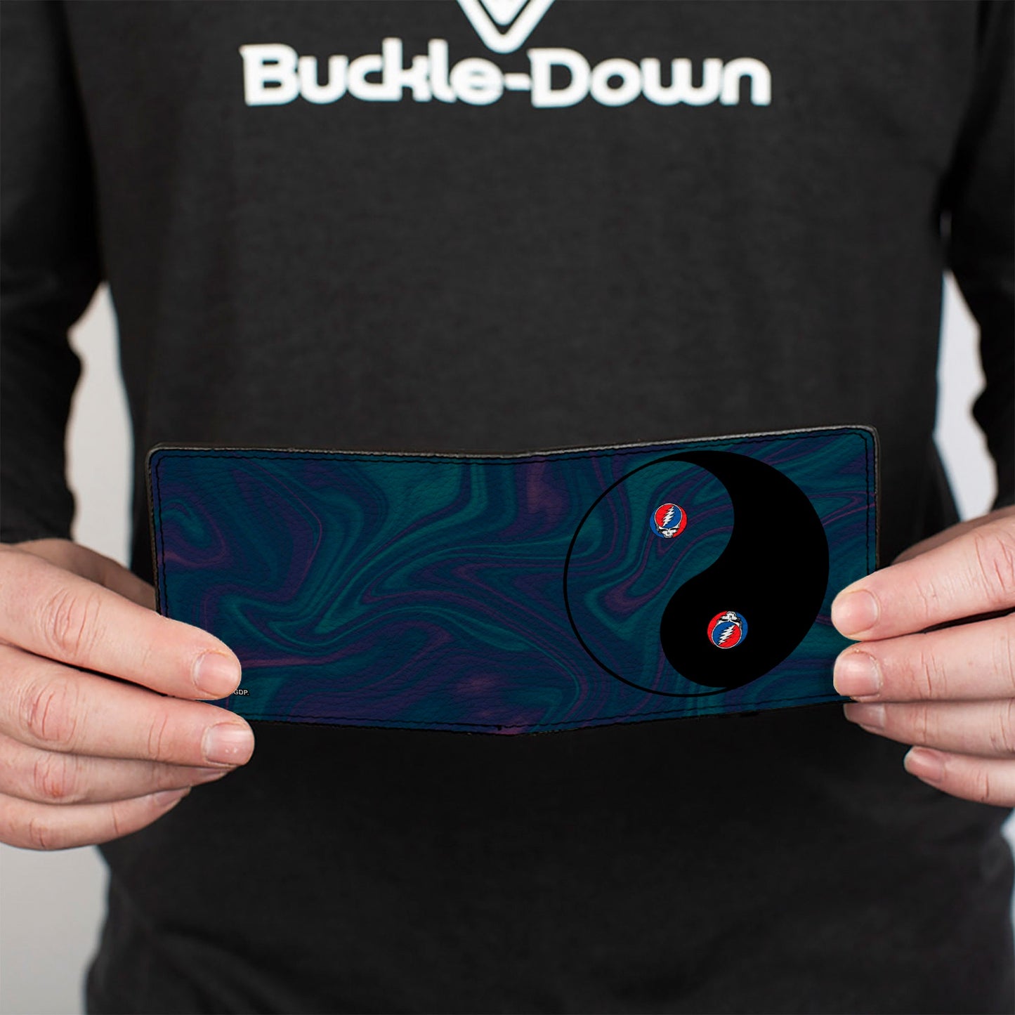Bi-Fold Wallet - Grateful Dead Space Your Face Yin Yang Swirl Blues Purples Black