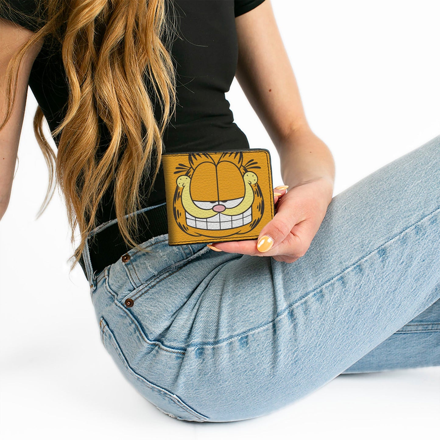 Bi-Fold Wallet - Garfield Smiling Face Character Close-Up Orange