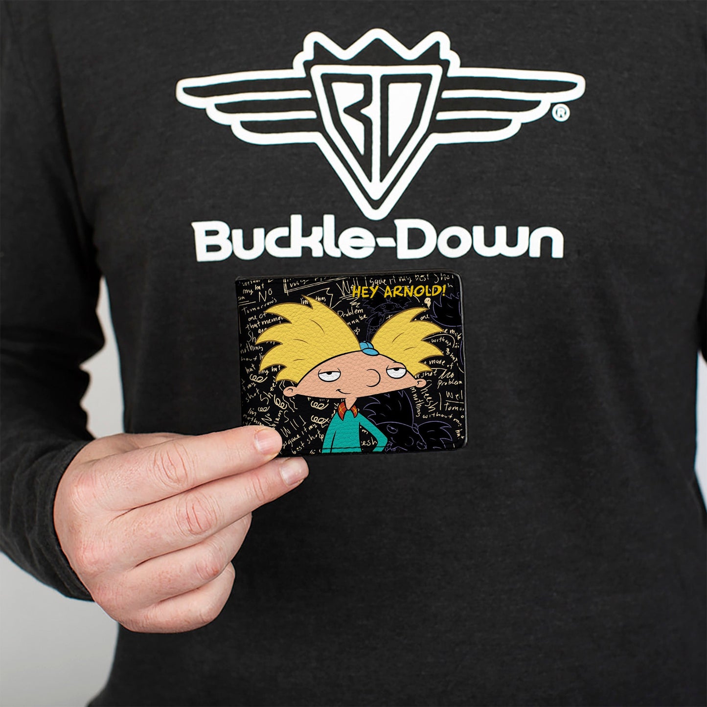 Bi-Fold Wallet - HEY ARNOLD! Arnold Pose Chalkboard Scribbles
