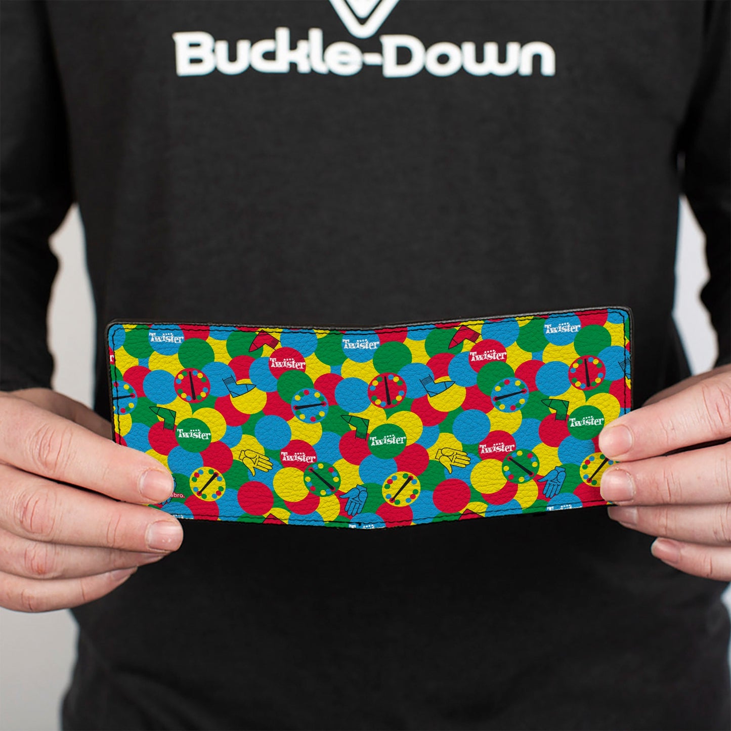 Bi-Fold Wallet - Twister Game Icons and Circle Spots Stacked Multi Color