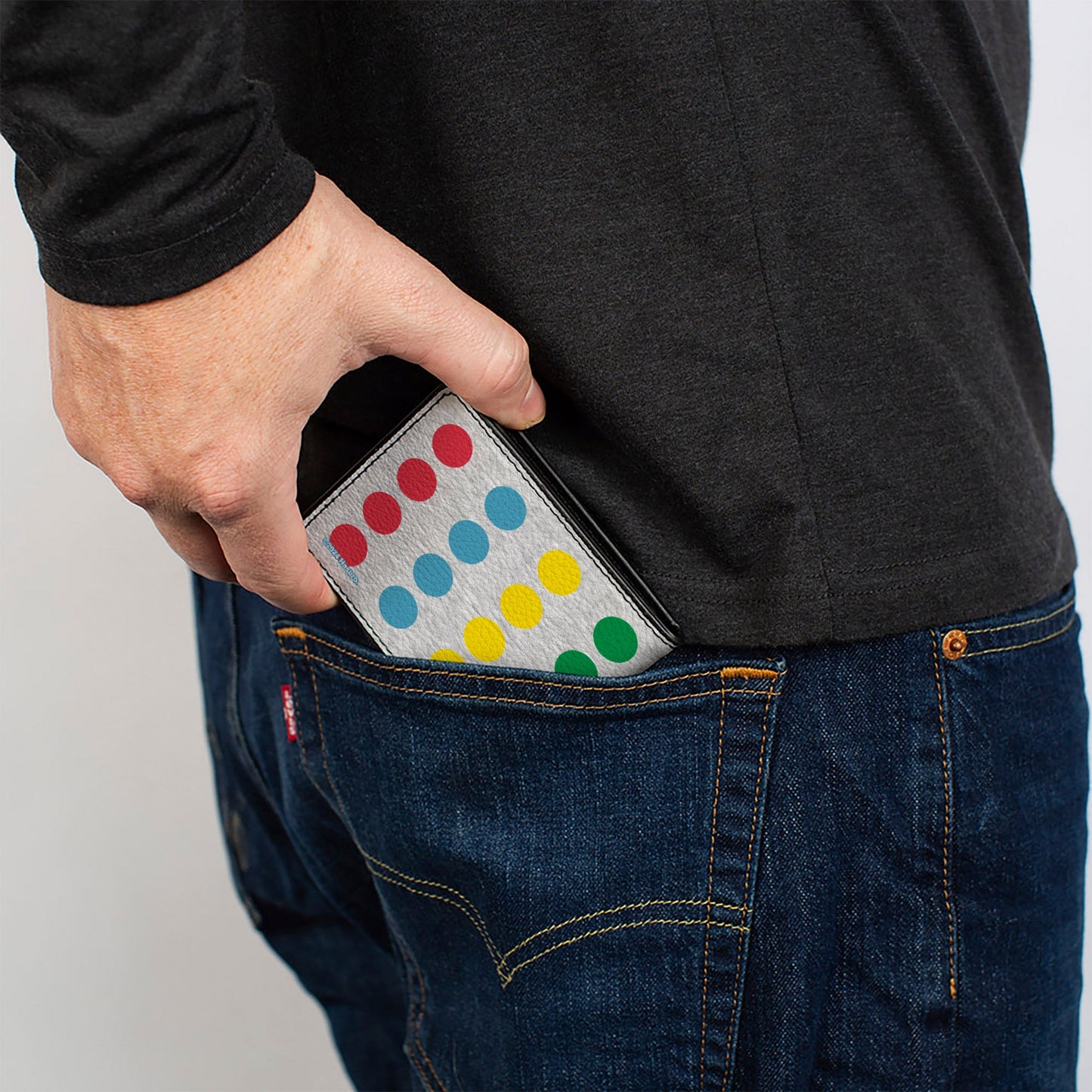 Bi-Fold Wallet - Twister COOL MOVES Circle Spots Gray/Multi Color