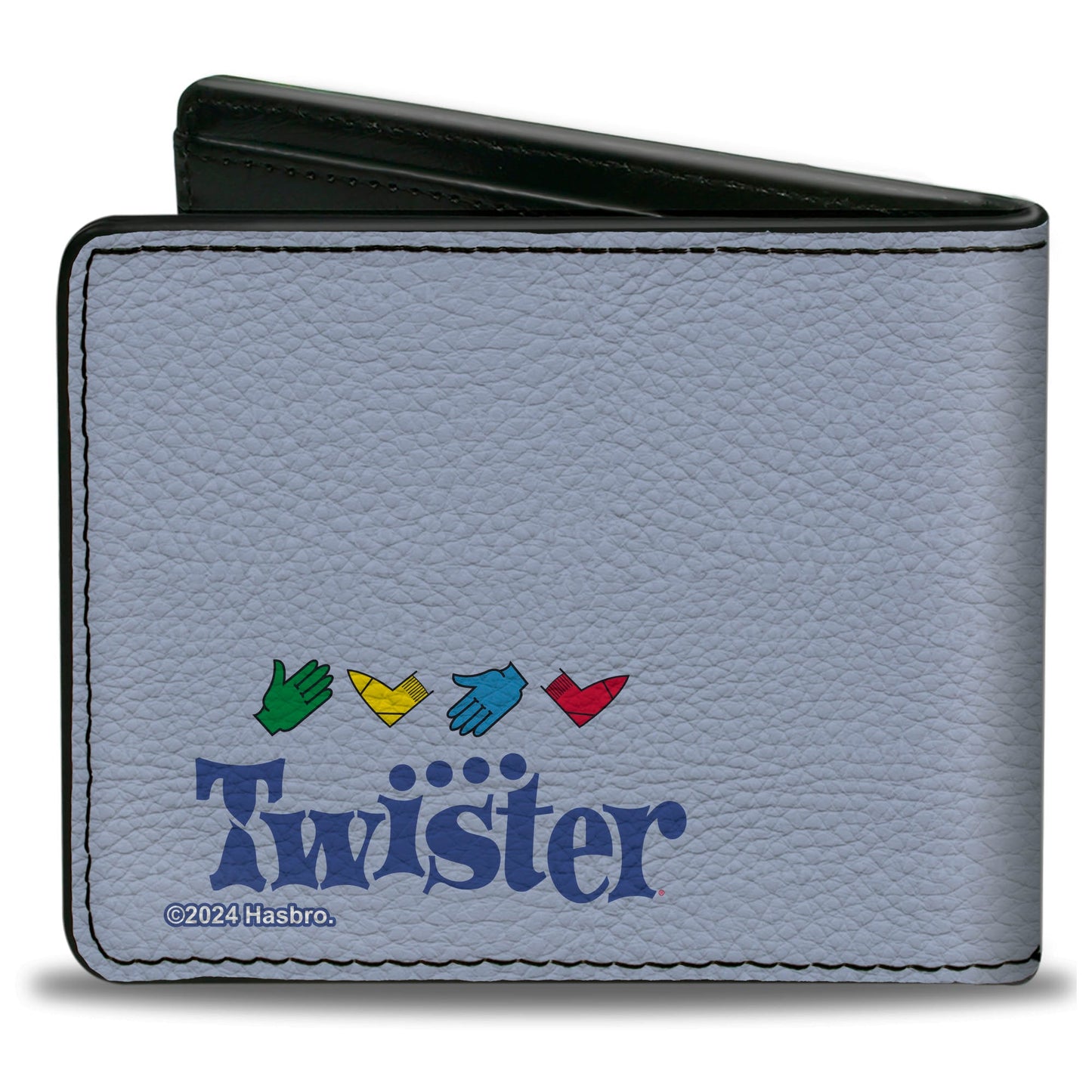 Bi-Fold Wallet - Twister DAD SAYS MAKE YOUR MOVE and Game Icons Light Blue/Multi Color