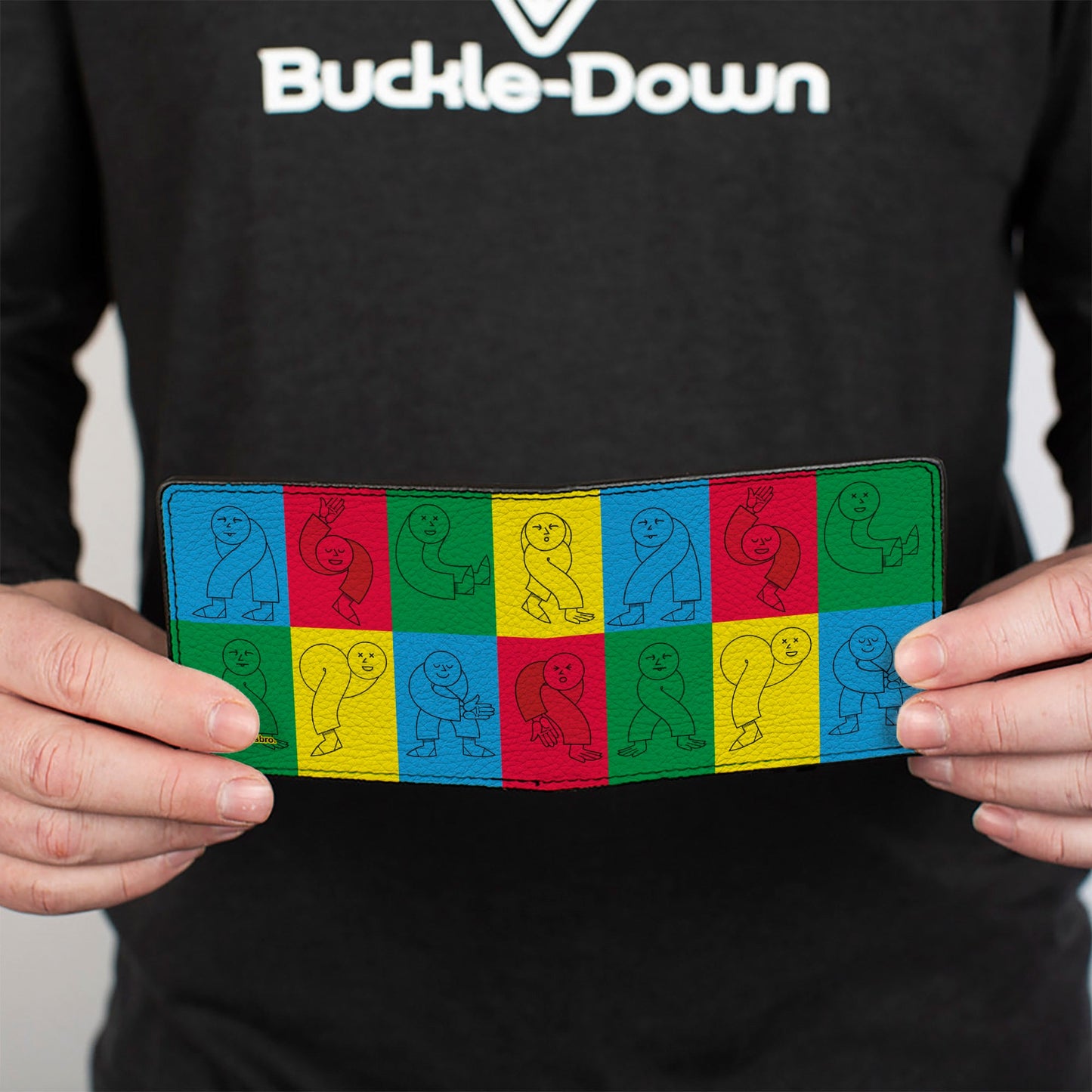 Bi-Fold Wallet - Twister Character Pose Blocks Multi Color