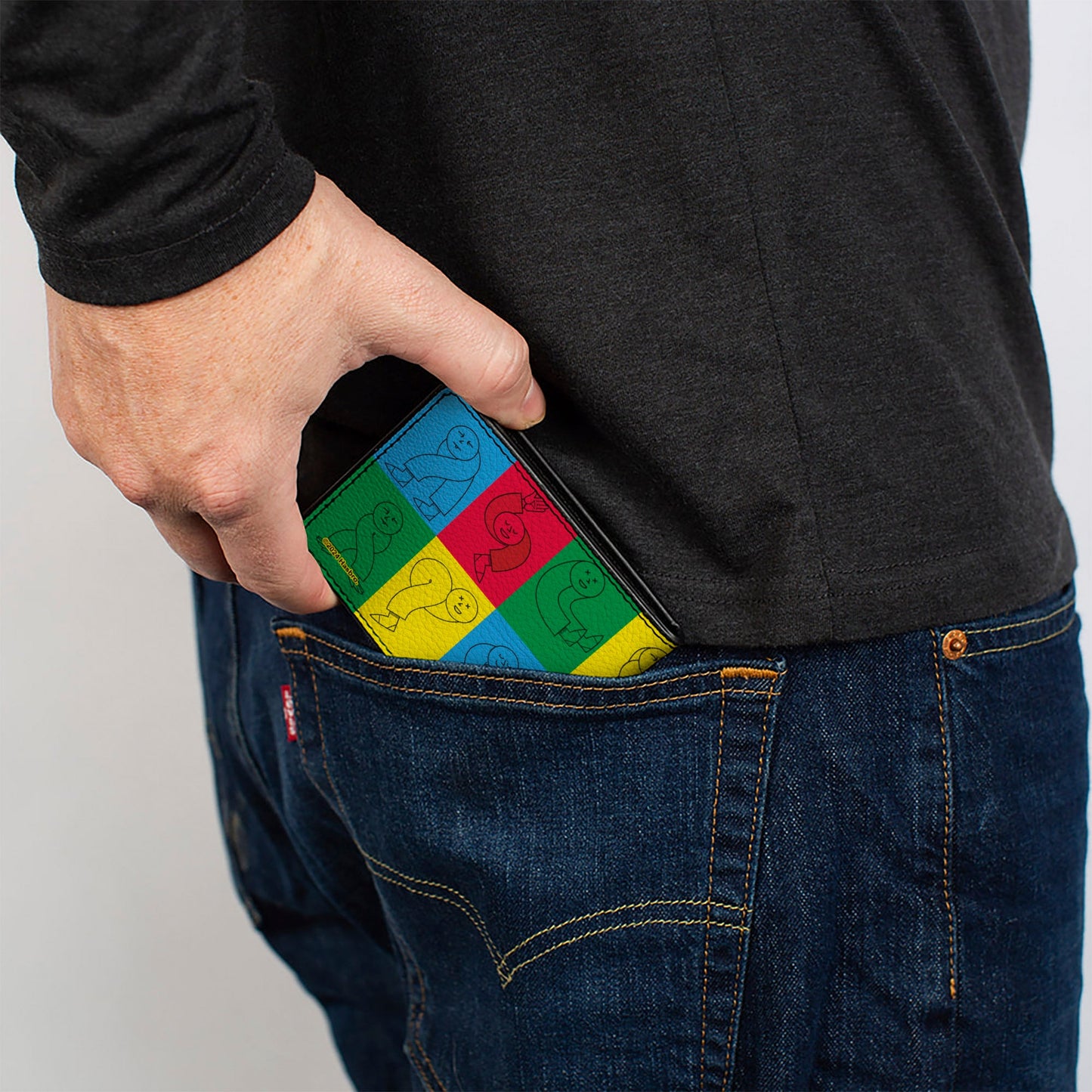 Bi-Fold Wallet - Twister Character Pose Blocks Multi Color