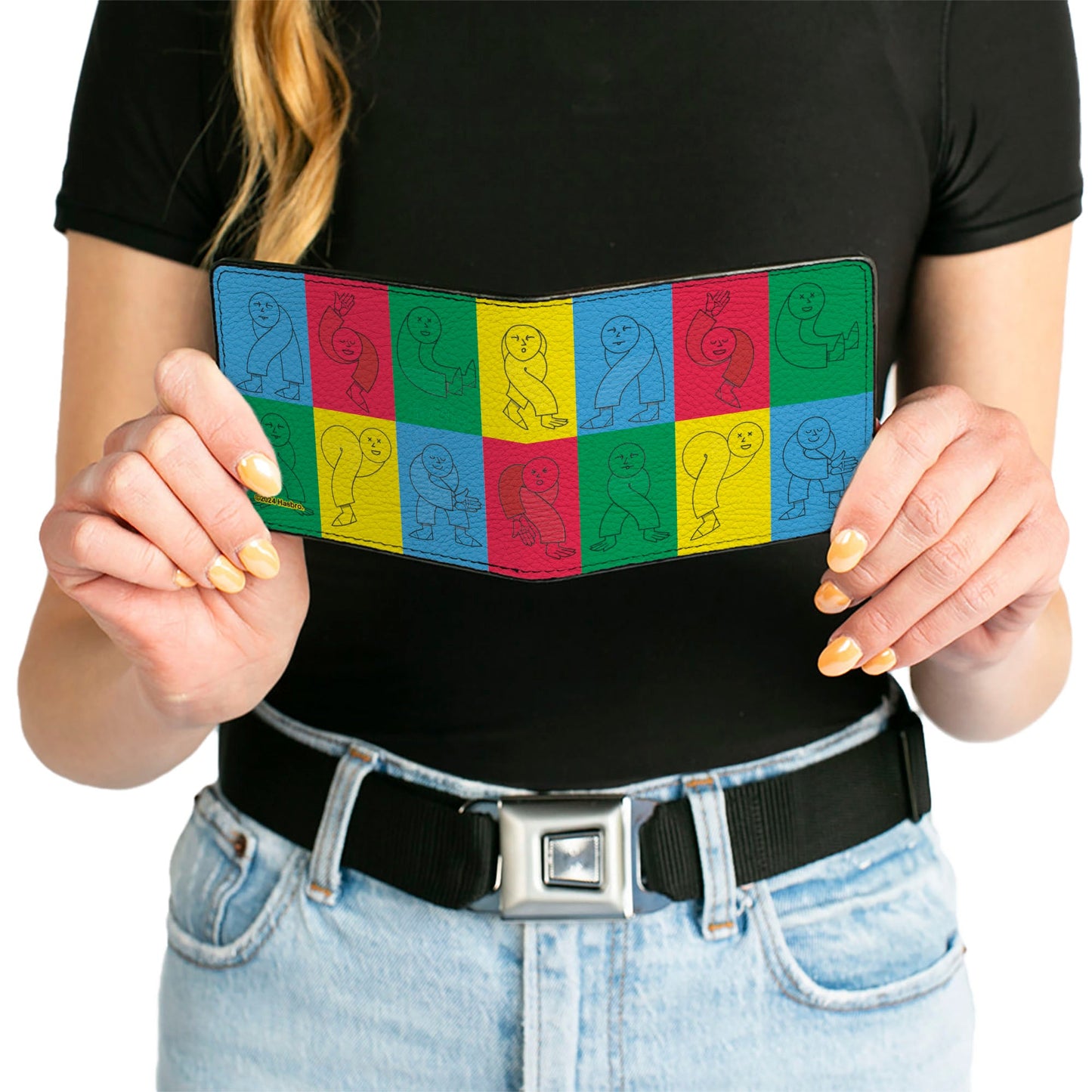 Bi-Fold Wallet - Twister Character Pose Blocks Multi Color