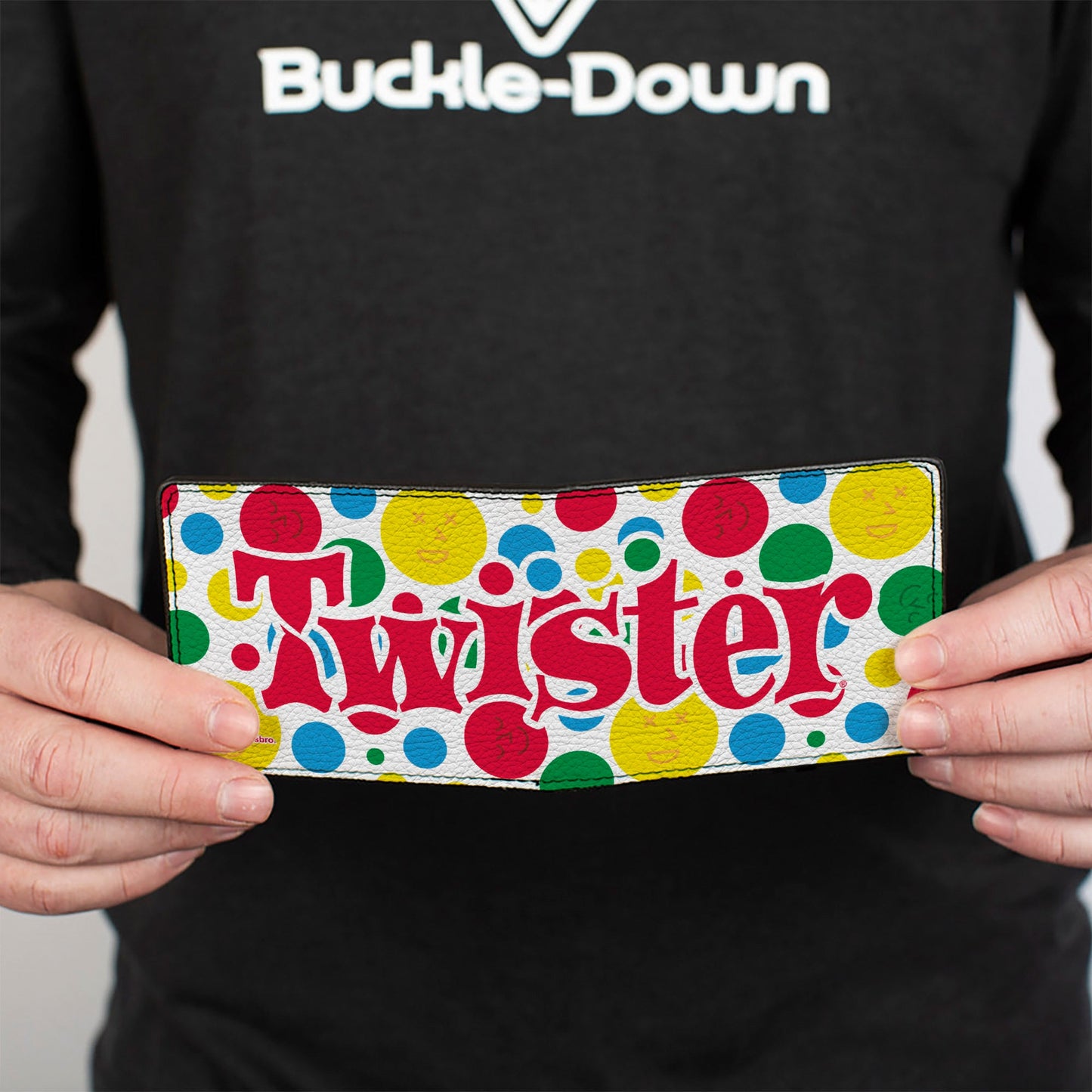 Bi-Fold Wallet - TWISTER Game Icons and Circle Expressions White/Multi Color