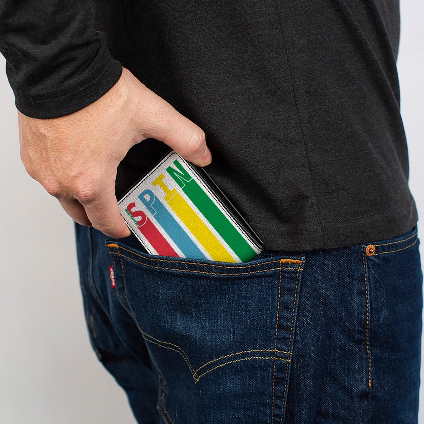 Bi-Fold Wallet - Twister SPIN Stripe Spinner White/Multi Color
