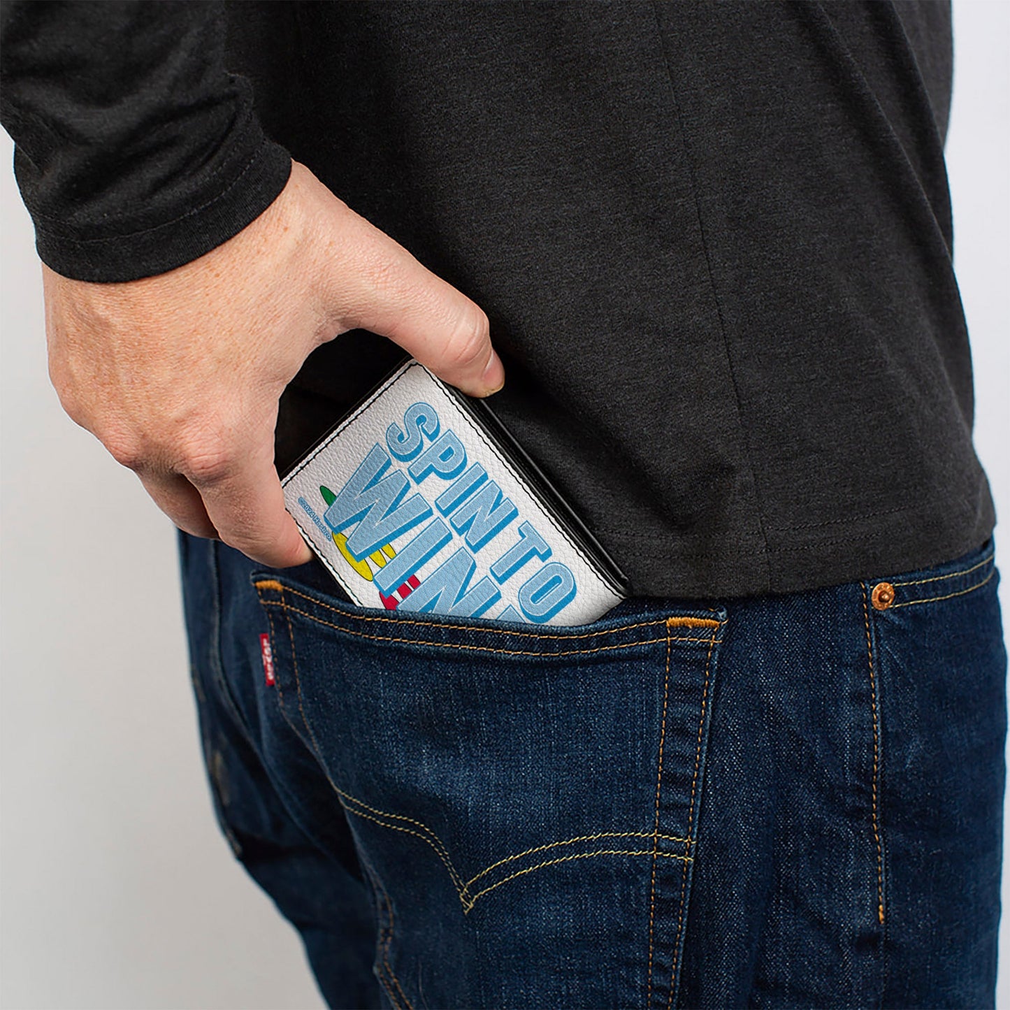Bi-Fold Wallet - Twister SPIN TO WIN! Group Pose White/Blues/Multi Color