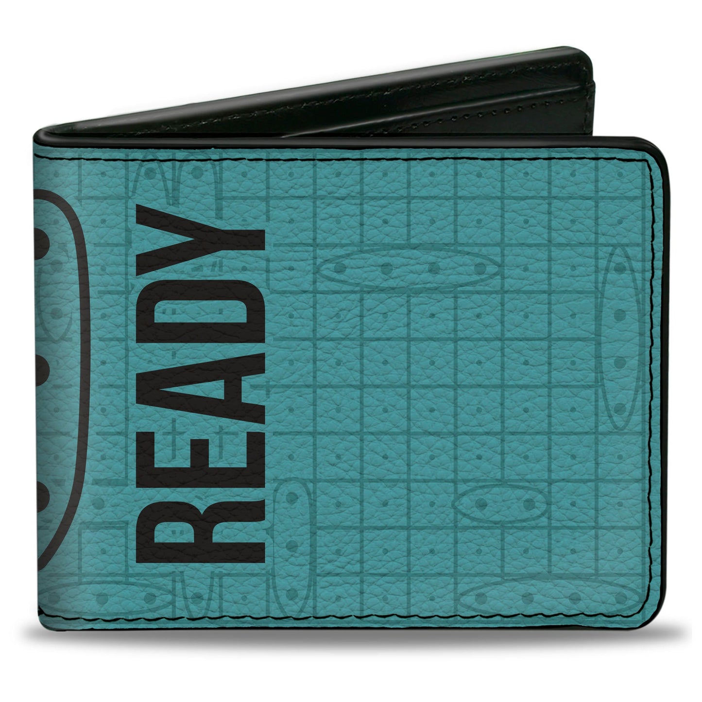 Bi-Fold Wallet - Battleship BATTLE READY Grids and Ships White/Blue/Black