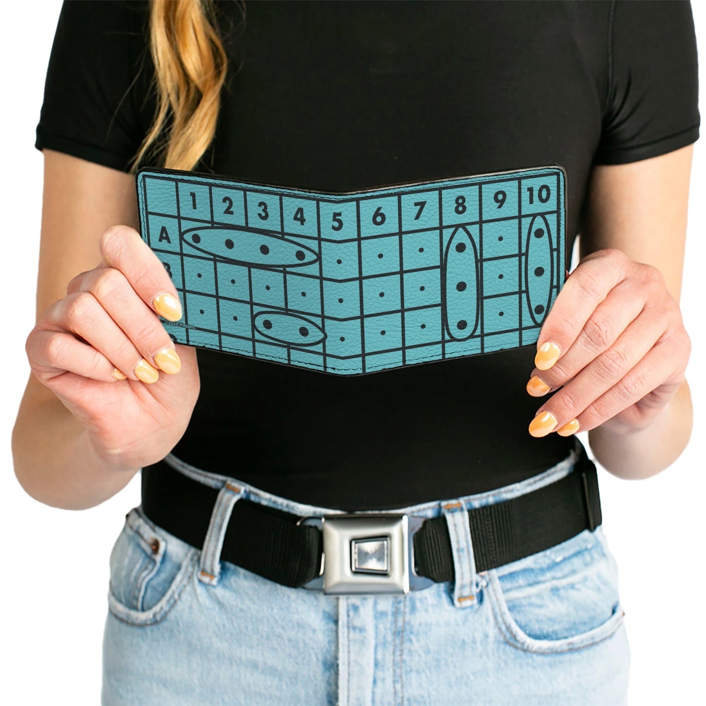 Bi-Fold Wallet - Battleship Grids and Ships Blue/Black
