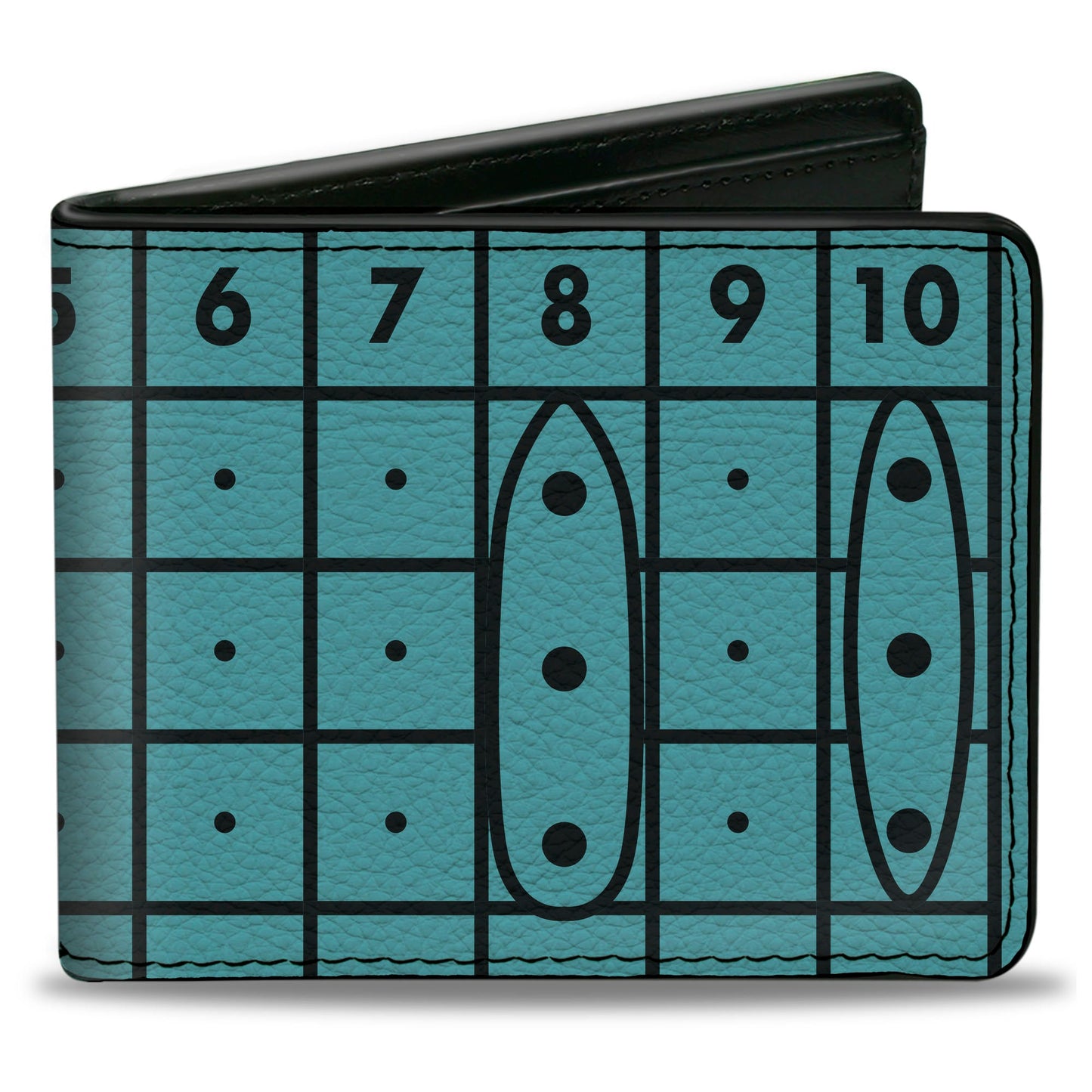 Bi-Fold Wallet - Battleship Grids and Ships Blue/Black